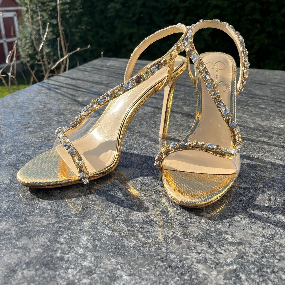 COPY - Jessica Simpson Sparkly Metallic Jaycin Heels. NWT and Box